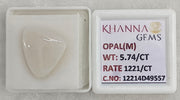 5.74/CT Natural Opal with Govt. Lab Certificate-12214D49557